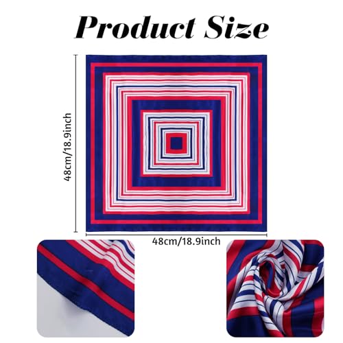 Fumwase 12PCS Women Square Scarf Scarves Silk Nautical Sailor Neck Scarf Head Hair Wraps for Ladies 18.9 x 18.9 Inches2