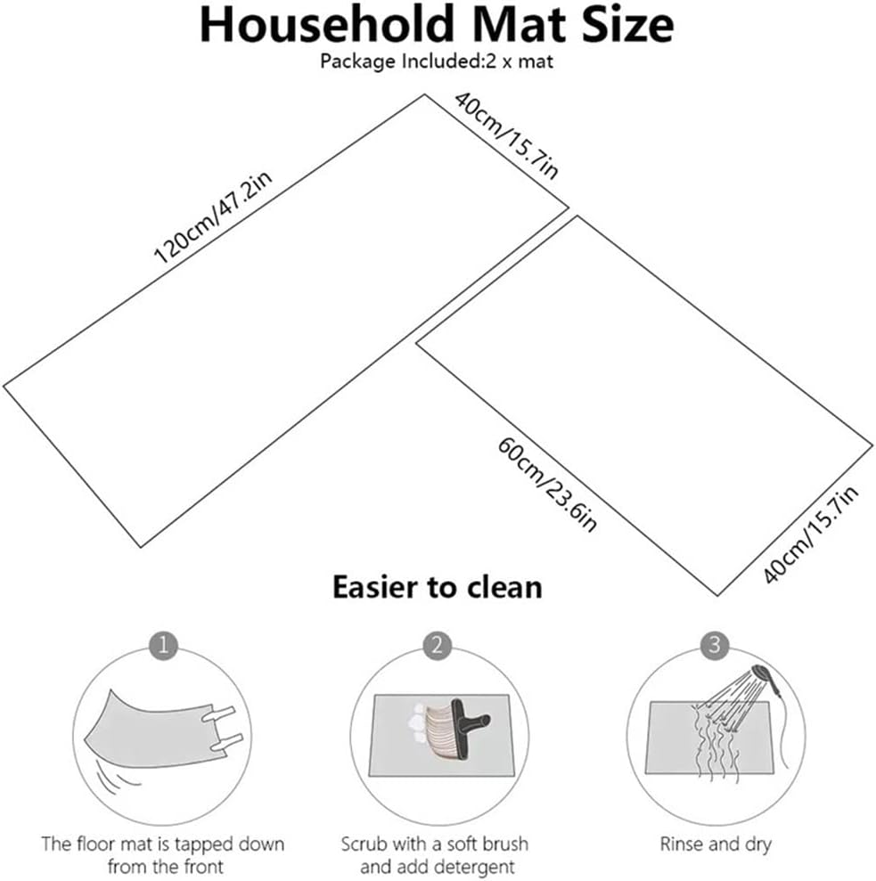 Kitchen Rug Corridor Bedroom Entrance Door Mat Living Room Floor Decor Rug Home Bathroom Balcony Mat(Black,40 * 60cm)