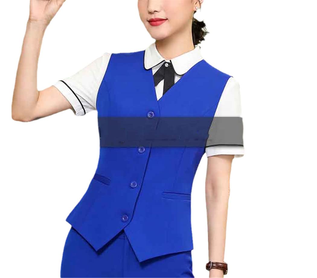 Chaleco elegante para mujer con cuello en V sastrero formal 7