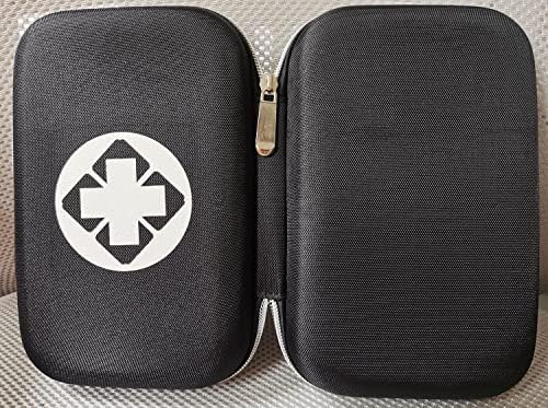 First Aid Kit Bag Empty Waterproof Medications Organizer Portable EVA First Aid Supplies Package Compact Lightweight Emergency Survival Rescue Cases Medical Kit for Home Car Travel Outdoor (Black)