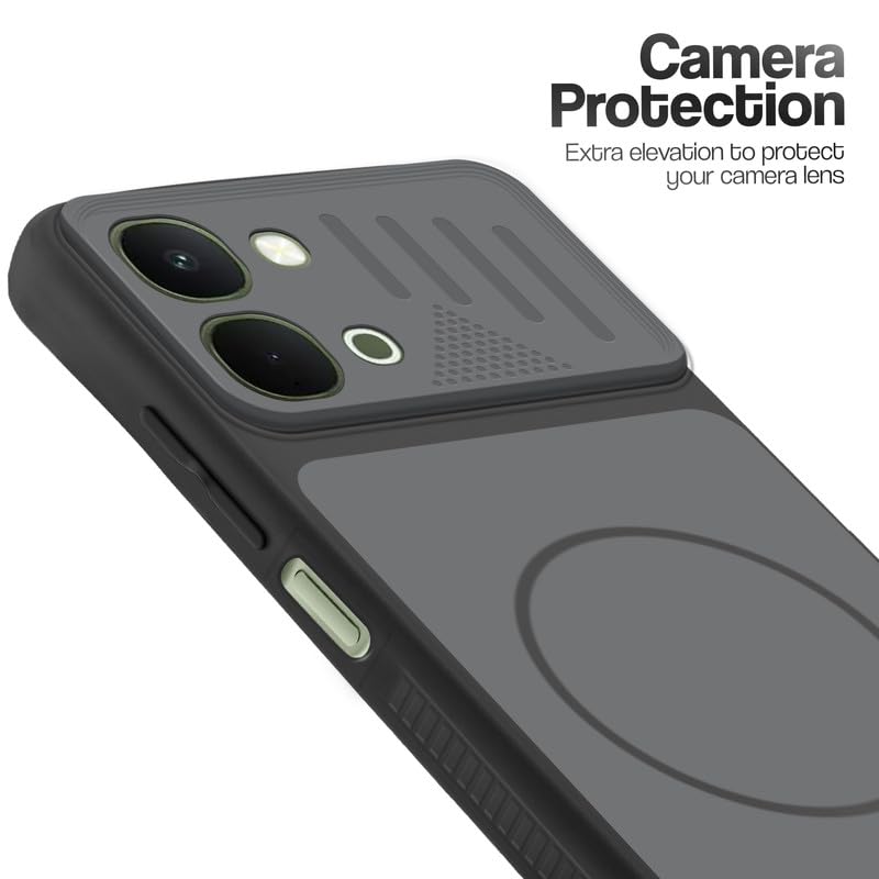 Mr. Case Back Case for Vivo T5x 5G | Ring Design Protective Case with Camera Cut Protection | Anti Slip Grip | Shockproof Mobile Cover - Black - Image 6