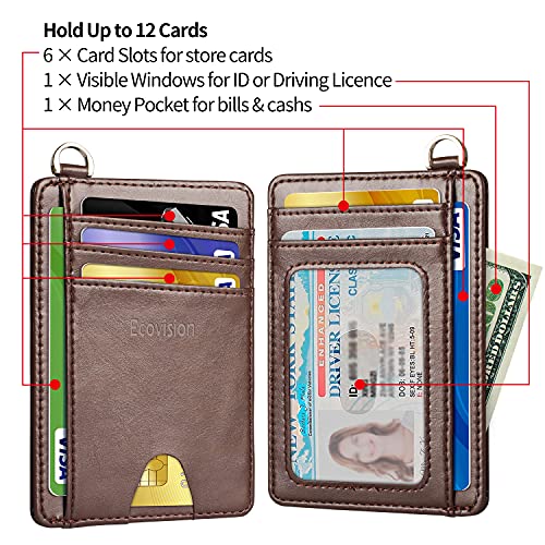 Image of Slim Minimalist Front Pocket Wallet, RFID Blocking Credit Card Holder Wallet with Detachable D-Shackle for Men Women