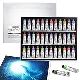 Paul Rubens Artist Opaque Watercolor Paint Set, Gouache Set of 36 Assorted Colors, 15ml Tubes, Gouac