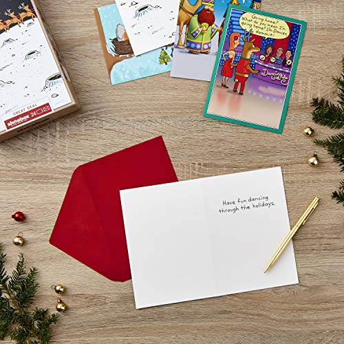 Hallmark Shoebox Funny Christmas Boxed Cards Assortment, Cartoons (4 Designs, 24 Christmas Cards with Envelopes) - Image 2