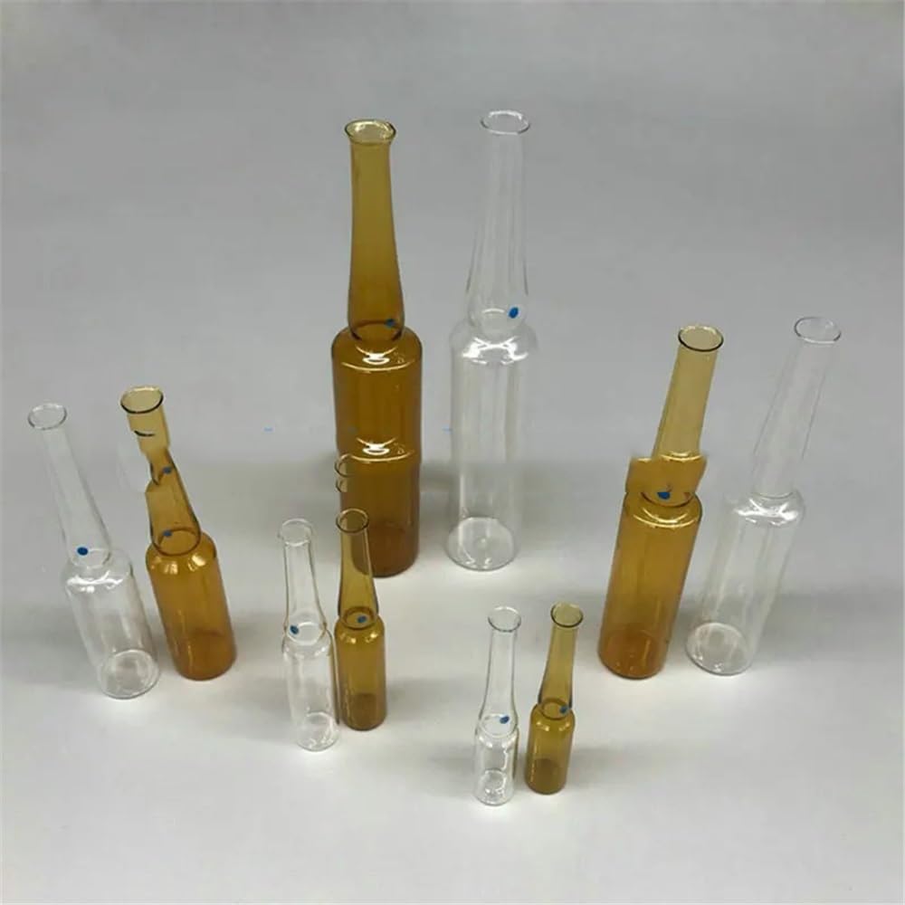 Laborgeräte und -ausrüstung 20/30/50/100 Stück Labor Klarglas/Braunglas 1/2/5/10/20ml Ampullenflasche zur Aufbewahrung von Medikamenten(Clear 5ml 50pcs)
