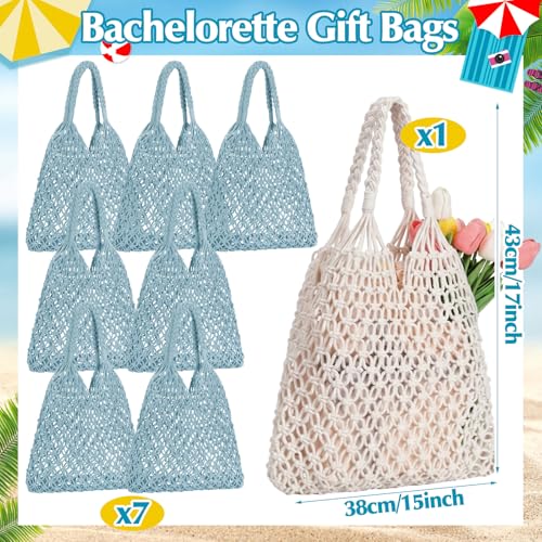 Bolso Tote Boho Macrame para Playa 8 pzas miniatura 4