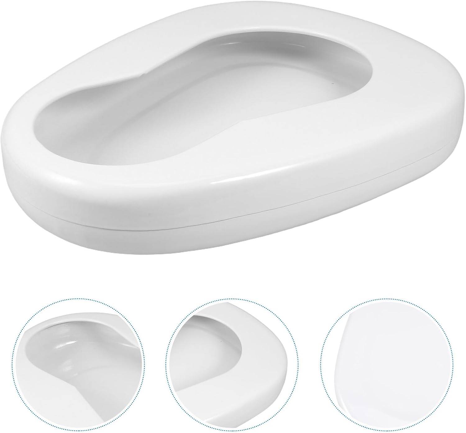 FUOYLOO Enamel Bedpan for Bedridden Patients Urinal Pot Portable Bedside Toilet for Elderly Men Women Nighttime Use Nursing Care