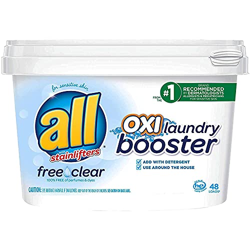 All Oxi Laundry Booster For Sensitive Skin, Free Clear, 52 Ounces, 48 Loads #TOP1