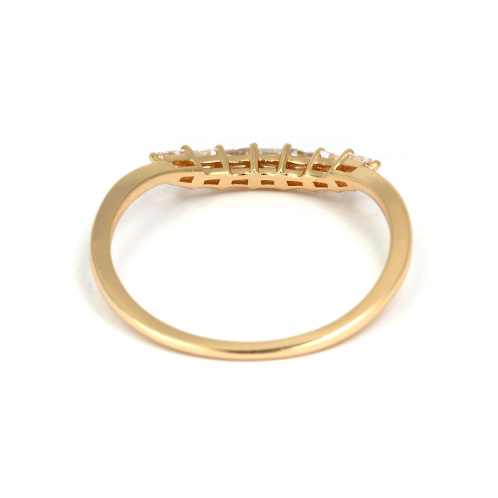 Anillo de compromiso de oro amarillo Au 375/585/750, trapezoidal, moissanita, filigrana, chic