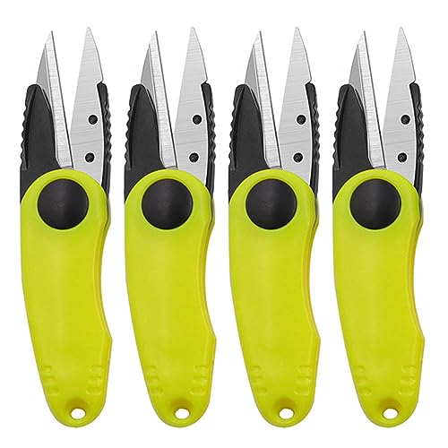 Alicates de alambre de pesca, paquete de 4 alicates de pesca de acero inoxidable, cortadora de línea de pesca en forma de camarón, tijeras plegables de pesca, aparejos de tijeras plegables,