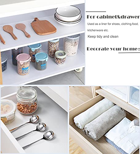 Bloss Plastic Shelf Liners Cabinet Drawer Liner Non-Slip Shelf Liner Non-Adhesive Refrigerator Mat Cupboard Pad No Odor For Kitchen Home-Clear 17.7 ×177 Inch/45×450Cm #TOP3
