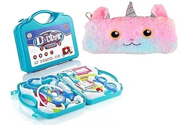 ECLET Stationery Pencil Case with Doctor kit Toys for Kids, Doctor kit Pretend Play Doctor Play Set Medical Carry case Toy Set Fun Toy Gift Early Education for Kids. Best for Gift and Return Gift.