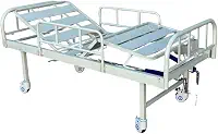 Cama Hospitalar Manual 2 Movimentos, Estrutura em Aço Carbono, Grades de Proteção, Rodas com Freio, Capacidade 180kg