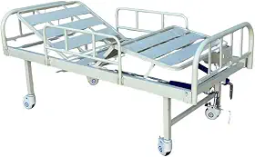Cama Hospitalar Manual 2 Movimentos, Estrutura em Aço Carbono, Grades de Proteção, Rodas com Freio, Capacidade 180kg