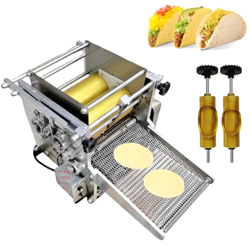 Electric tortilla making machine commercial corn tortilla maker 0.06-0.20 thickness & 4+7.09 diameter tacos maker tortilla taco roti chapatti maker 110v 400w,4+7