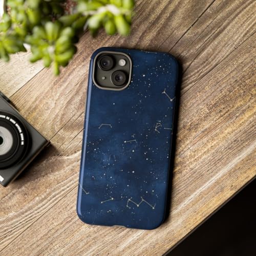 Coque iPhone 15 Plus bleu foncé constellation rigide haut de gamme - 3