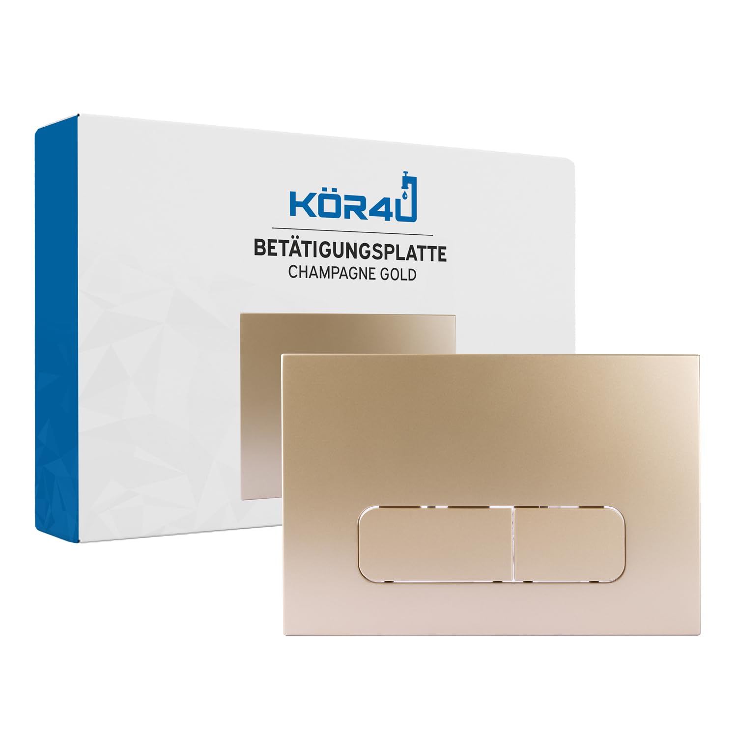 kör4u Plaque de déclenchement pour réservoir de chasse Geberit Sigma UP300, UP320 et Delta UP100, bouton arrondi (champagne doré)
