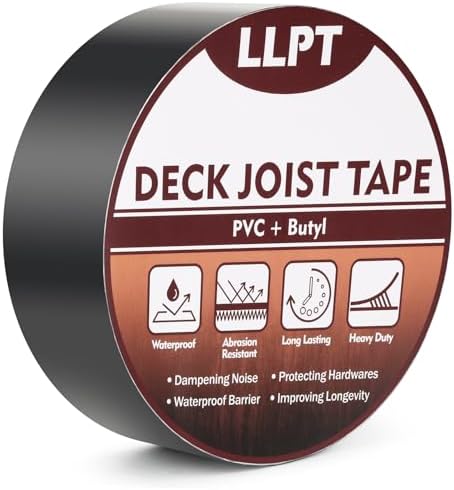 LLPT Balkenband für Terrassendielen 1 Packung 50mm x 15m | Schutzband für Balken und Träger, Robustes Wasserdichtes Butyldichtmittel für Holzdecks Dachbalken