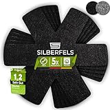 SILBERFELS Filz Pfannenschutz Stapelschutz Extra Weich | 38 cm [5er Set] Schwarz | Waschbar Zuschneidbar Hitzebeständig | Pfannenschoner Kratzschutz Pfannentrenner für Pfannen & Topf Schutz