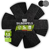 SILBERFELS Filz Pfannenschutz Stapelschutz Extra Weich | 38 cm [5er Set] Schwarz | Waschbar Zuschneidbar Hitzebeständig | Pfannenschoner Kratzschutz Pfannentrenner für Pfannen & Topf Schutz