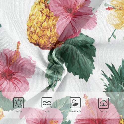 Wusikd Pineapple Hibiscus Girls' Underwear Cotton Flowers Girls Briefs Soft Toddler Underwear 2T3