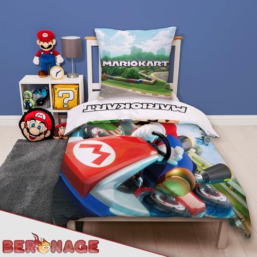 Cama de Mario Kart 135x200 de algodón con cremallera para niños 5