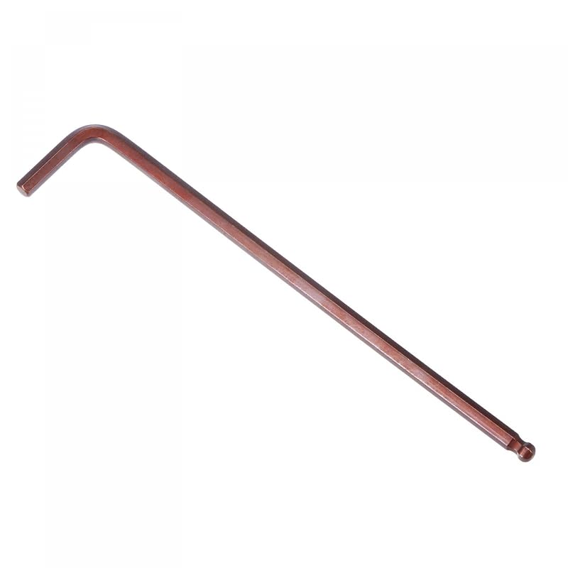 Chave Allen 5 mm com Ponta Esférica, Braço Extra Longo em Aço S2, Formato L uxcell, 1 unidade