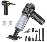 Melising Handheld Vacuum Cleaner Cordless, 23000Pa Powerful Car Mini Vacuum Cleaner, Rechargeable Portable Lightweight dust Catcher for Home Car Carpet Stairs Pet Hair Deep Cleaning（Black-Gold）.