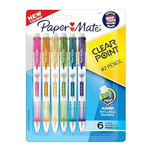 Paper Mate Clearpoint Mechanical Pencils, 0.7mm HB #2 Pencils, Assorted Barrel Colors, 6 Count – For Teacher, Office, School Supplies, Drawing, Drafting
