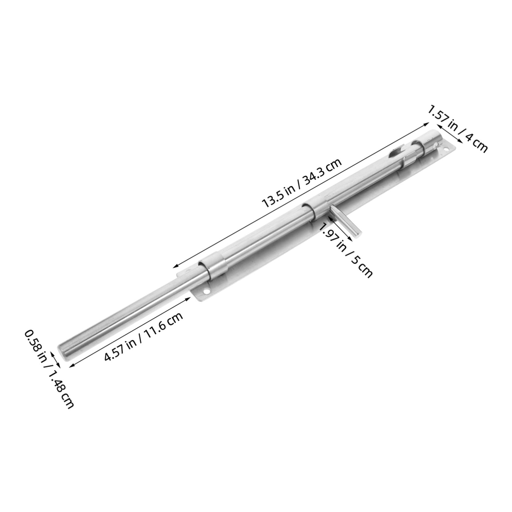 Chiavistello Scorrevole in Acciaio Inox 45 Cm, Barra di Sicurezza per Porte Scorrevoli e Cancelli, Chiusura a Scrocco Resistente per Porte Interne e Capannoni