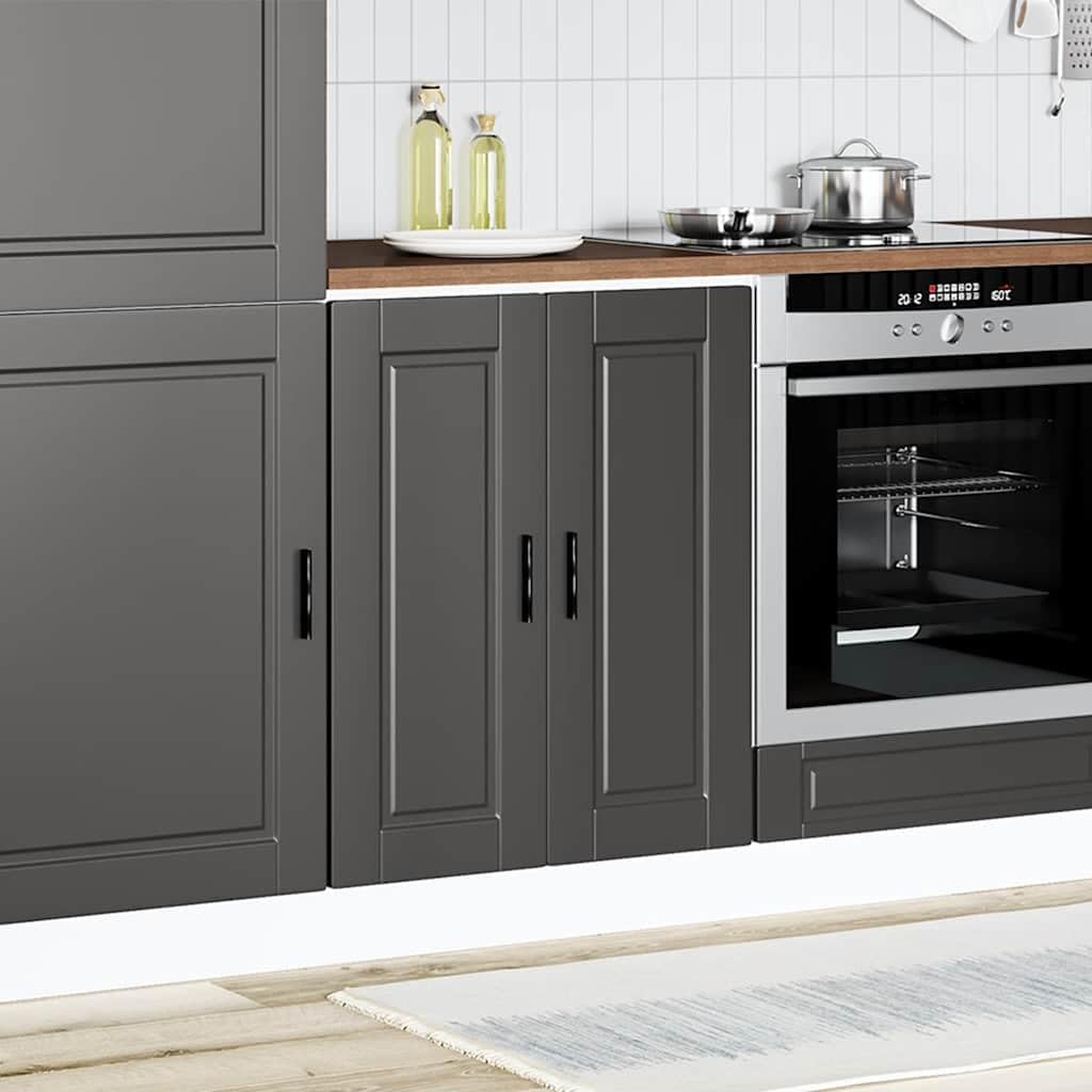 vidaXL Armoire de Cuisine Porto Noir Bois d ingénierie