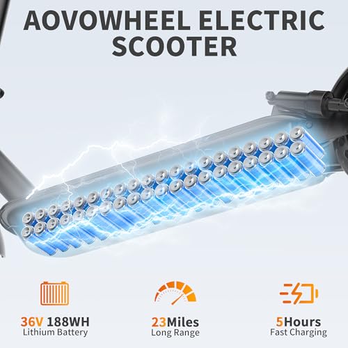 Image of Aovowheel Electric Scooter for Adults, Folding E Scooter with 350W /500W Motor 16 /24 Mph Top Speed, Max 19-23 Miles Long Range, 8.5'' /10'' /14''Tires Commuting Scooters with Dual Brakes System, APP