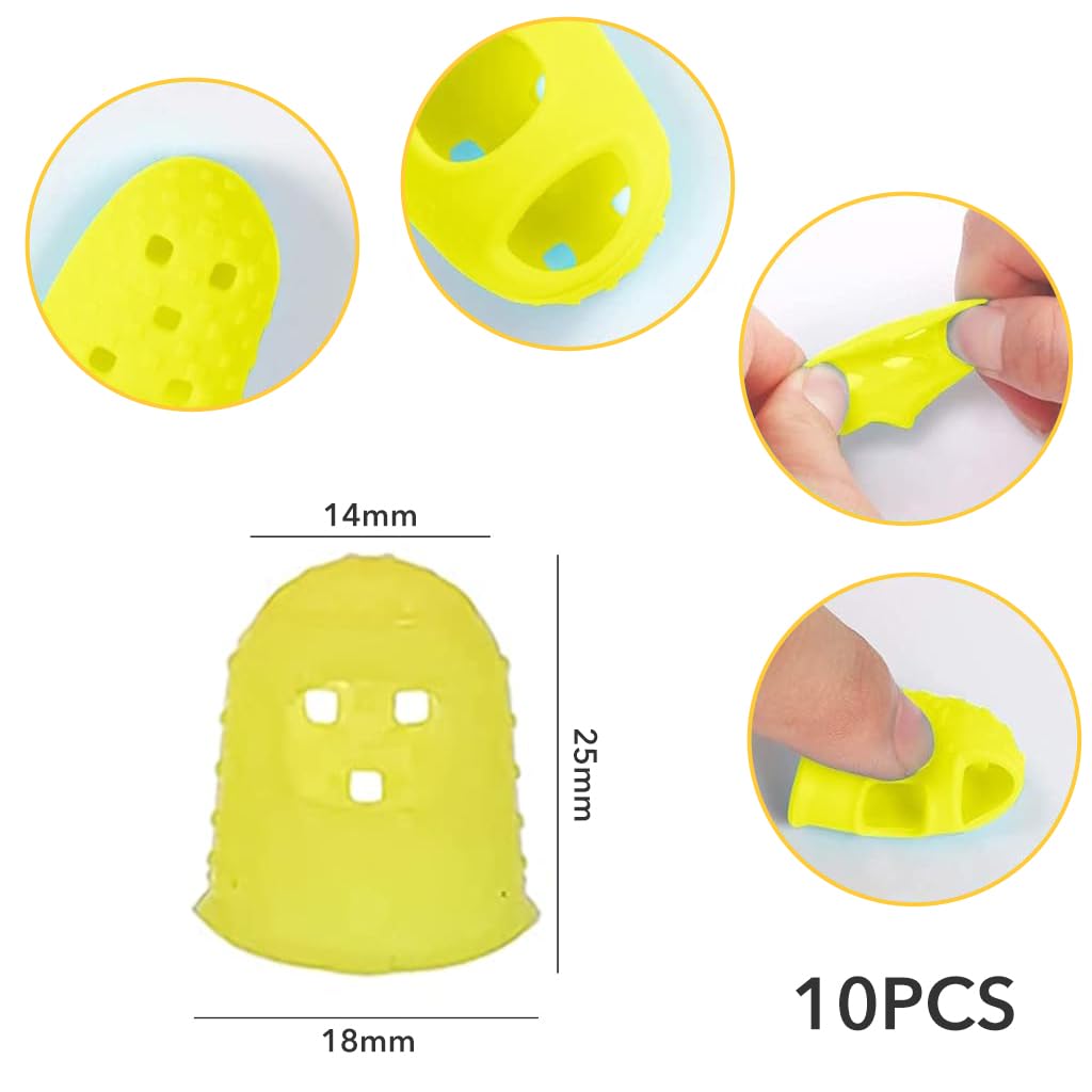 PATPAT� 10Pcs Guitar Finger Silicone Cover for Kids Small Size Silicone Fingertip ProtectorsGuitar Finger Protection for Beginner Pressing String Finger Cover 18mm - Image 2 thumbnail