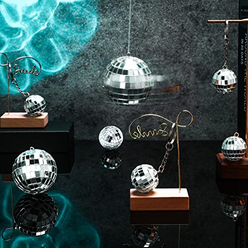 Image of MTLEE 20 Pcs Disco Balls Decorations Assorted Size Party Decor Disco Ball Ornaments Mirror Mini Large Hanging with Rope for Wedding Festival Stage Prop (Silver,2,2.4, 1.6, 1.2 Inch)