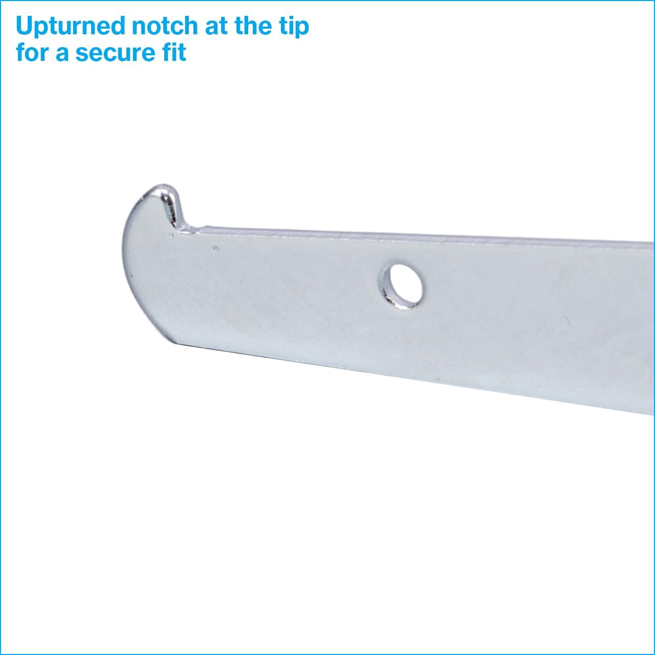 SSWBasics 12" Slatwall Shelf Bracket - Chrome - (Holds 30lbs) - Pack of 10 - Slatwall Accessories - 12 Inch Chrome Shelf Bracket for Slatwall Shelves - Sturdy and Stylish Slat Wall Accessory for