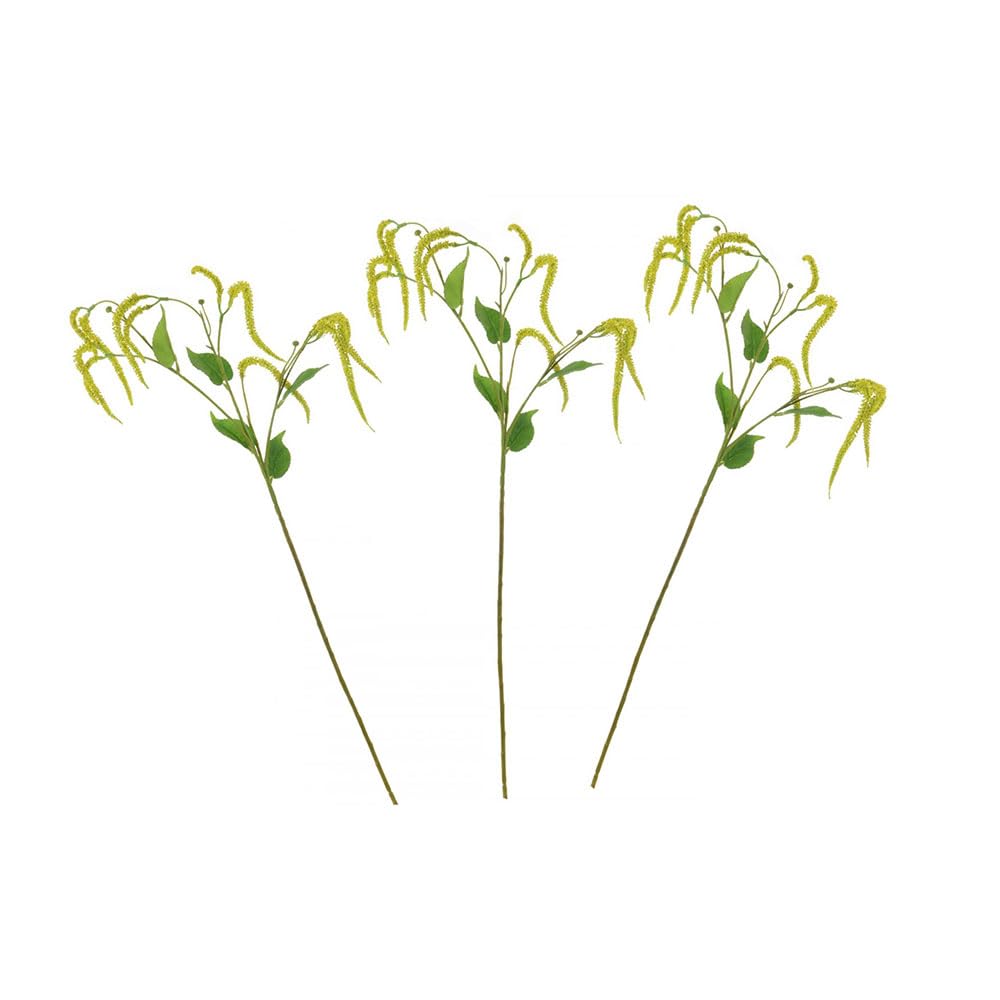 FloristryWarehouse Pack of 3 Artificial Catkin and Leaf Sprays 69cm/27 Inch Yellow