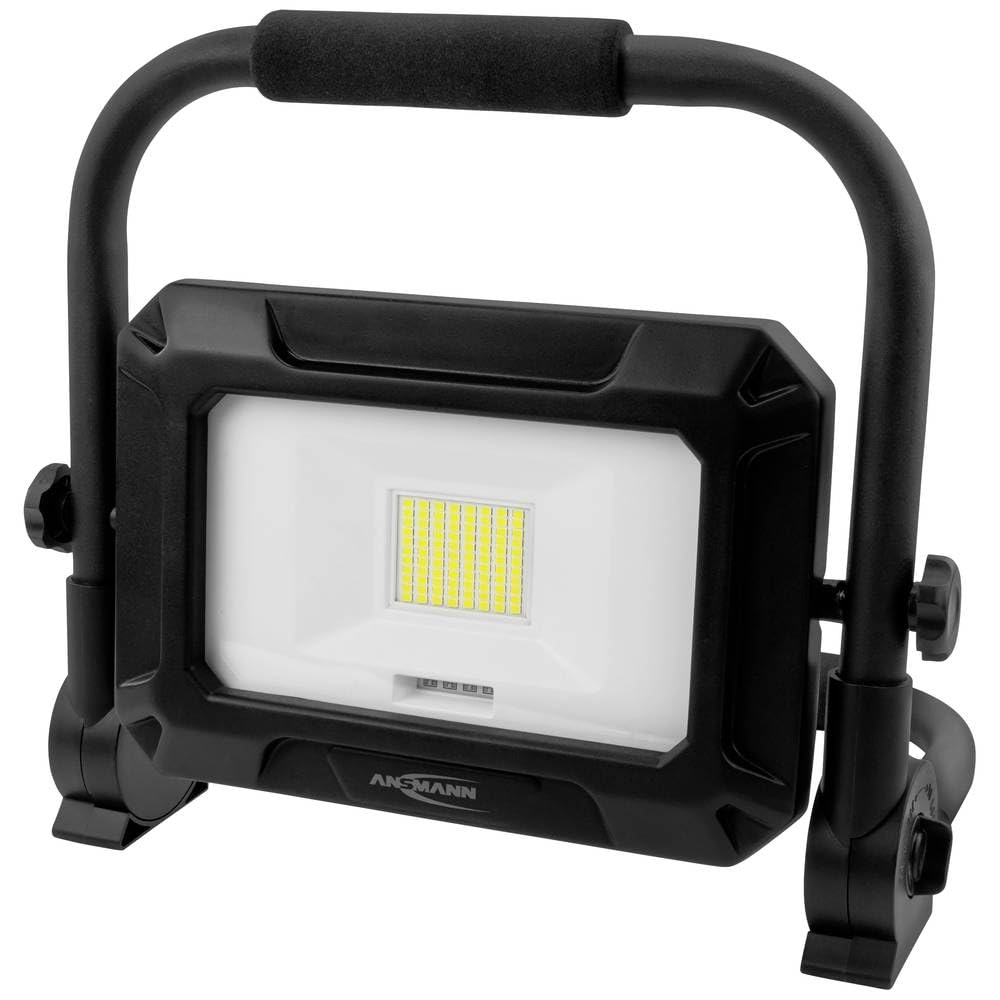 ANSMANN - Lámpara de trabajo LED, 4500 lúmenes, recargable, protección contra salpicaduras de agua, lámpara de obra resistente, 2 niveles de brillo