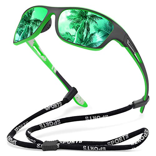 Image of KUGUAOK Polarized Sports Sunglasses for Men Driving Cycling Fishing Sun Glasses 100% UV Protection Goggles