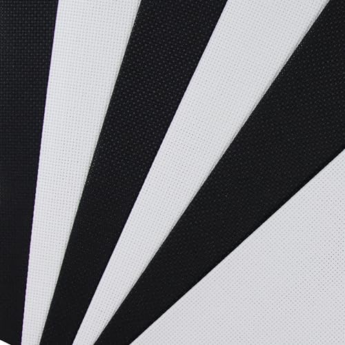 Image of KCS 4 /6 pc of 12 inch x 18 inch (30cmx45cm) 18CT Counted Cotton Aida Cloth Cross Stitch Fabric (6 pc, White+Black)