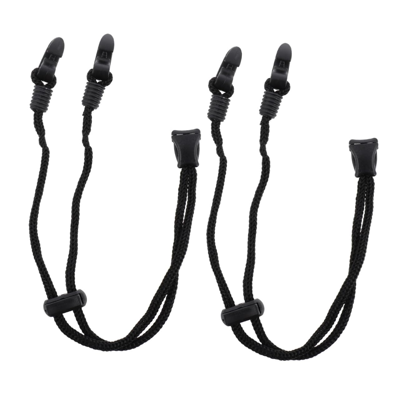KOMBIUDA Long Length Mask Extend Strap 3pcs Mask Strap Adjuster ES Mask Elastic Black