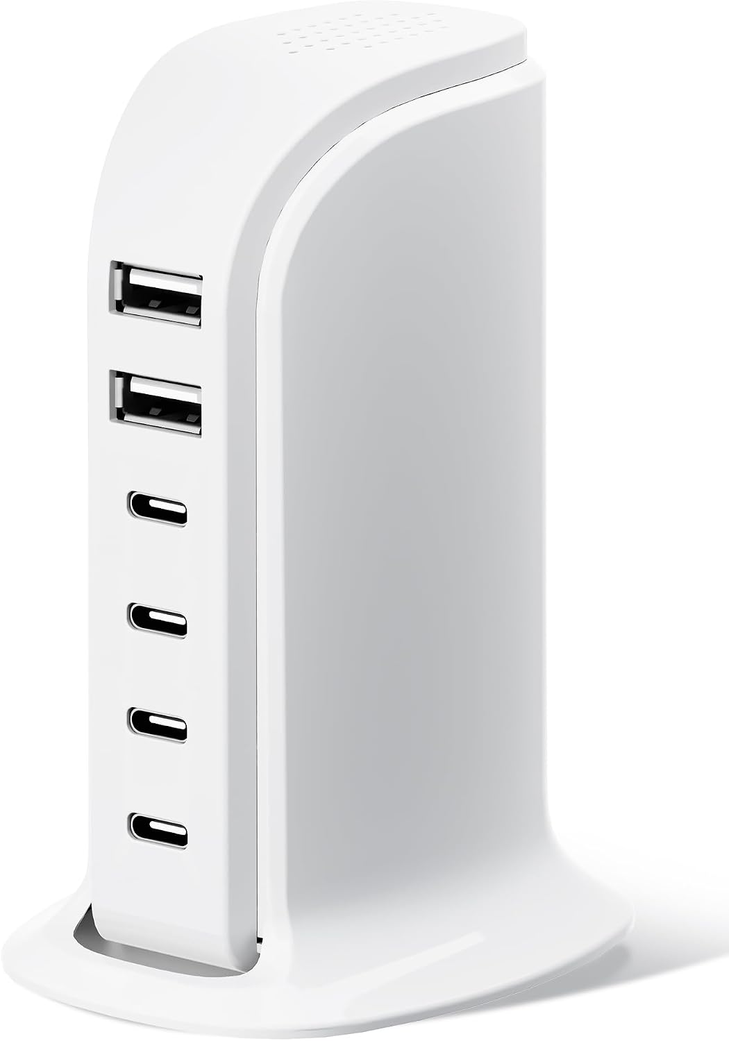 USB Charger, Charging Station for Multiple Devices 65W, Fast Charging Blocks with 4Type C Ports, Dual USB Charging Hub Organizer Multiport for iPhone, Ipad, Smartphones, Travel Accessories