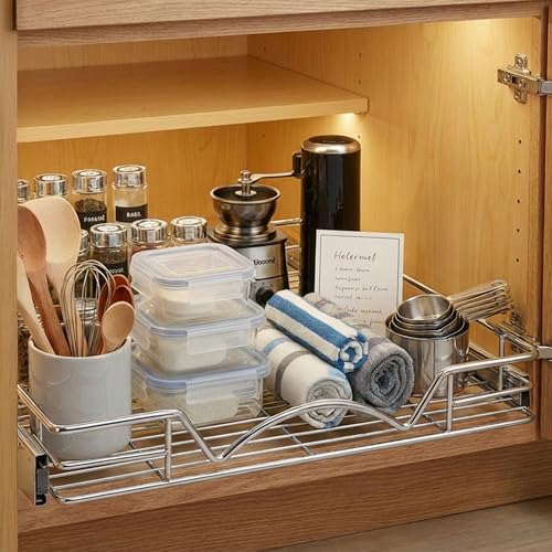 Image of HOLDN' STORAGE Pull Out Cabinet Organizer, 30 inchW x 21 inchD Cabinet Drawer
