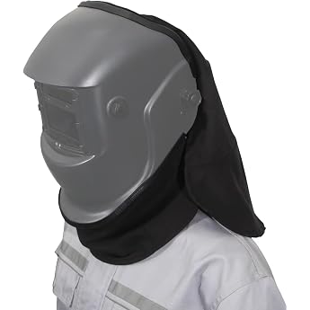 2 Piece Welding Helmet FR Cotton Front Bib & Rear Extended Hood Set with Press-in Seal Full Protection Fits Most Welding Helmets Compatible with Lincoln Welding Helmet