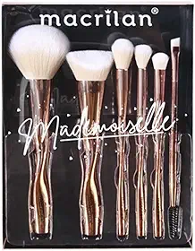 Kit ED004 com 6 pincéis para maquiagem Mademoiselle, Macrilan