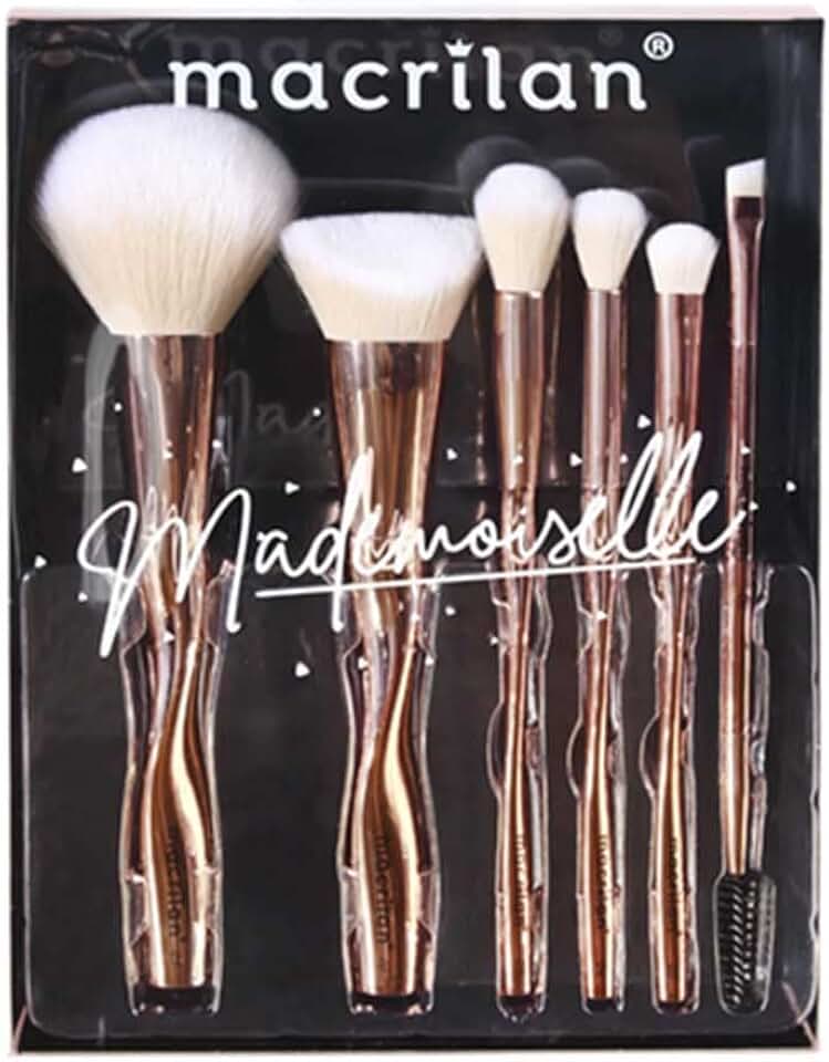 Kit ED004 com 6 pincéis para maquiagem Mademoiselle, Macrilan