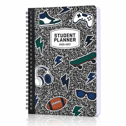 Aesthetic 2026-2027 Student Planner To Stay Organized - A Beautiful 8.5" x 5.8" Checkered Planner for Middle and High School Students with Weekly & Monthly Spreads For The 26-27 Academic Year