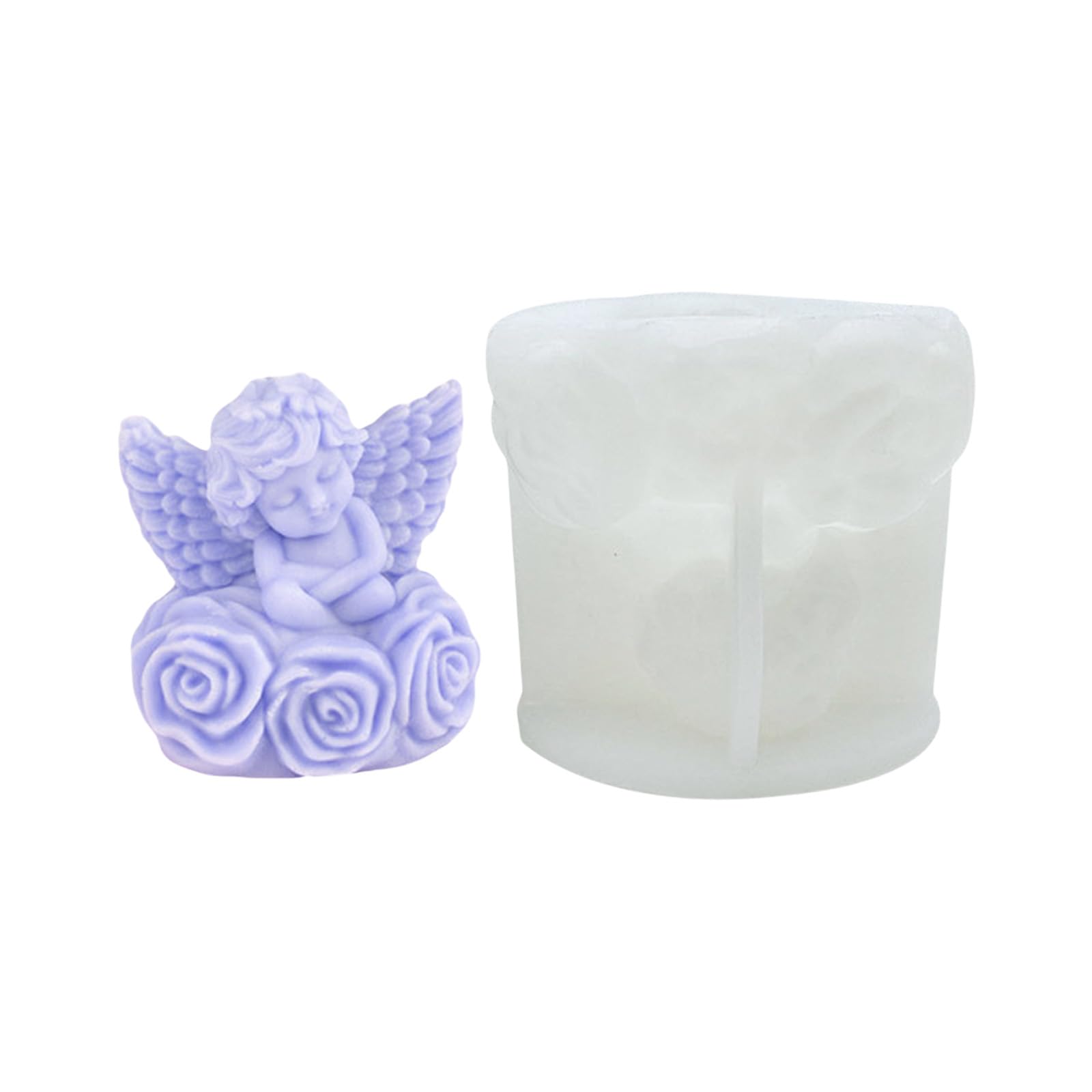 hogtnd Rose Angelic Baby Candle Mold, Heat Resistant Silicone for Crafts, Handmade Soap Chocolate Making, Angelic Silicone Mould