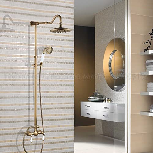 Robinet de douche en laiton antique style rétro chic de 8 pouces - 2