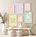 Katie Doodle Danish Pastel Room Decor Aesthetic - Danish Pastel Wall Collage Coordinates well with Flower Market Poster, Matisse Wall Art Prints, Coconut Girl Aesthetic - Includes 6 Posters [Unframed]