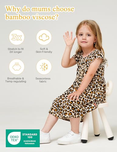 Bamboo Viscose Toddler Girl Dresses Ruffle Sleeveless Kids Soft Summer Sundress4